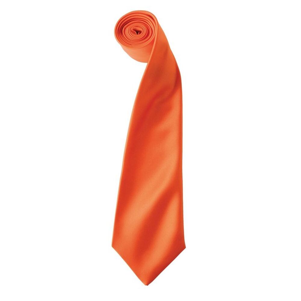 Premier Unisex Adult Colours Satin Tie / Orange